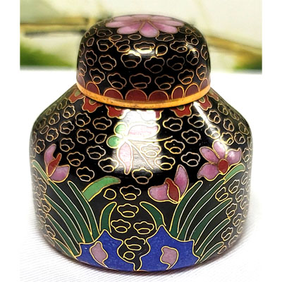 CLOISONNE BOX20 2"X2.25" BLACK